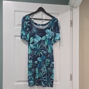 Tommy Bahama Blue and Green Tropical Dress